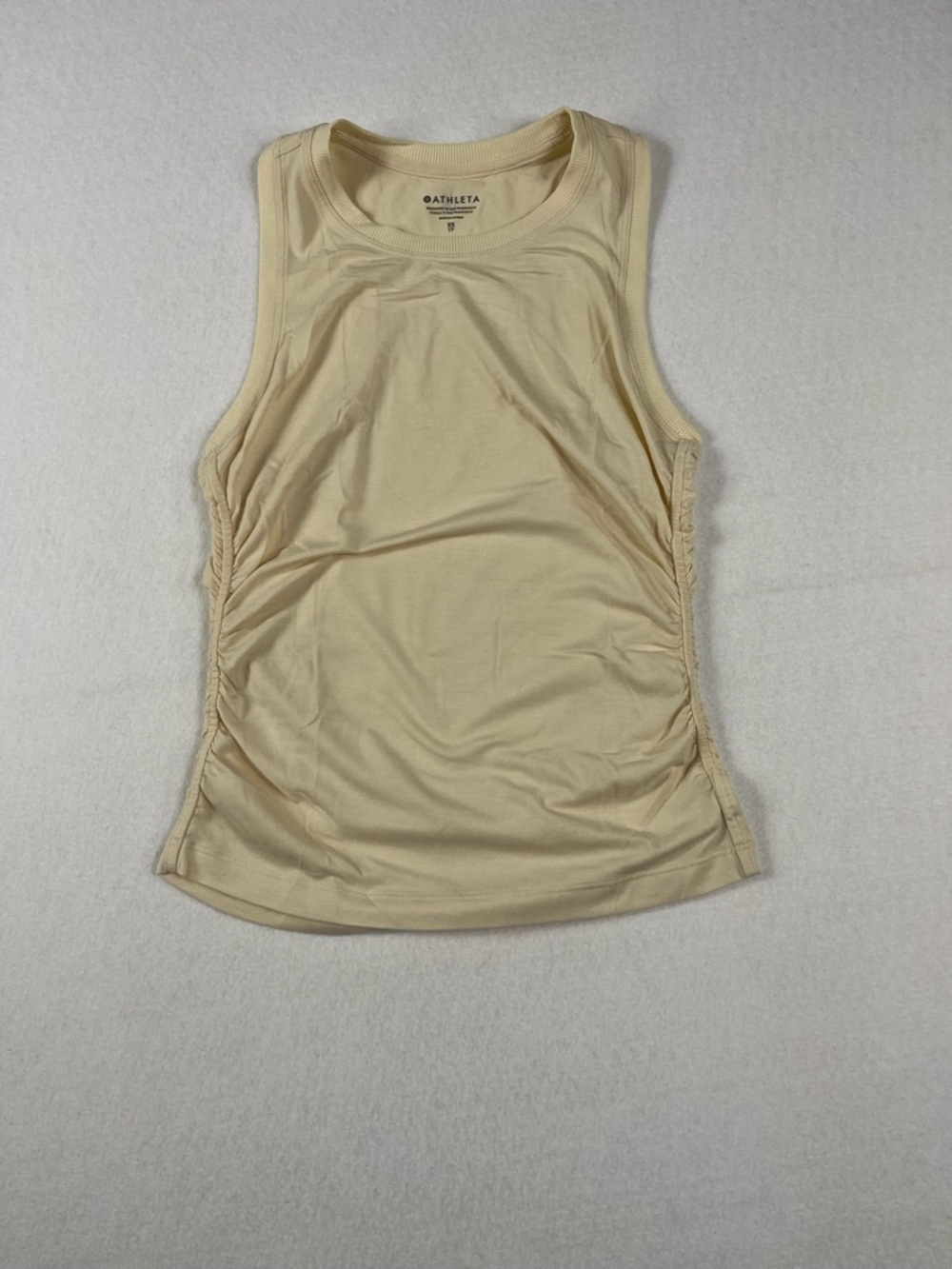 Athleta Tank Top Butter Yellow Ruched Women's XS Activewear